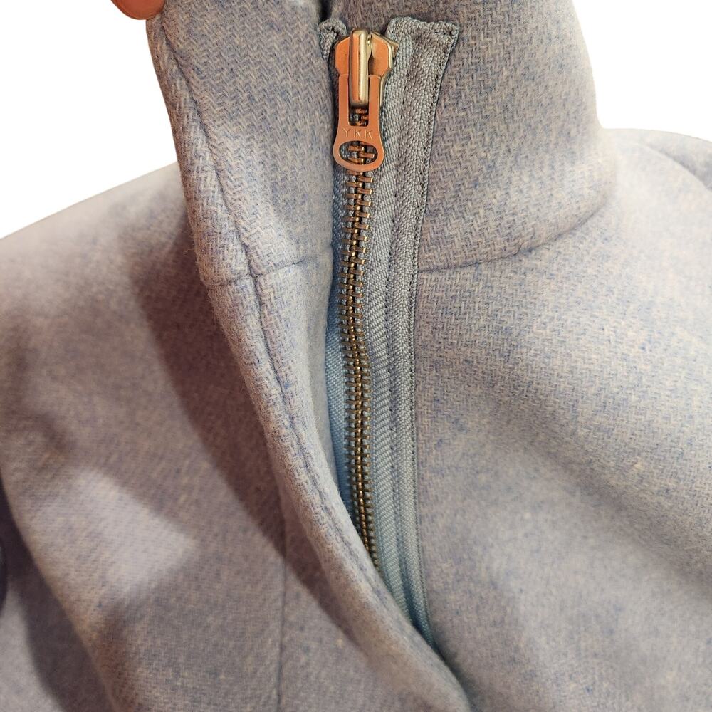 J.Crew Cocoon Italian stadium light blue wool coat size 14 - Picture 8 of 12